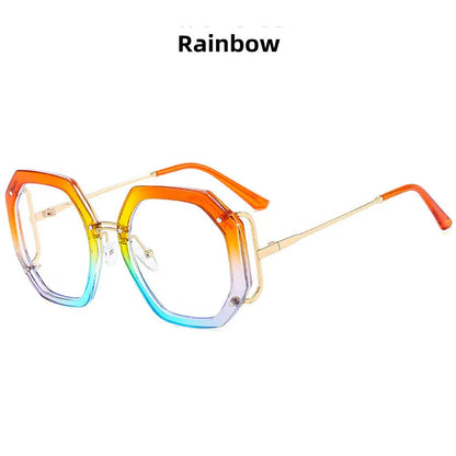 Polygon Photochromic Anti Blue Light  Reading Hyperopia Eyeglasses