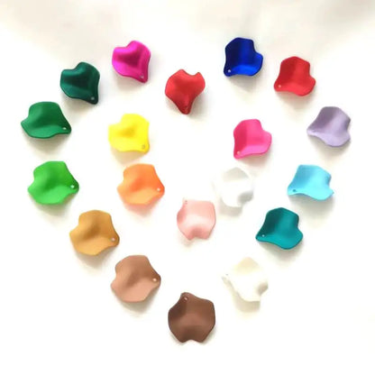 50pcs Acrylic Multicolor Flower Petal Beads