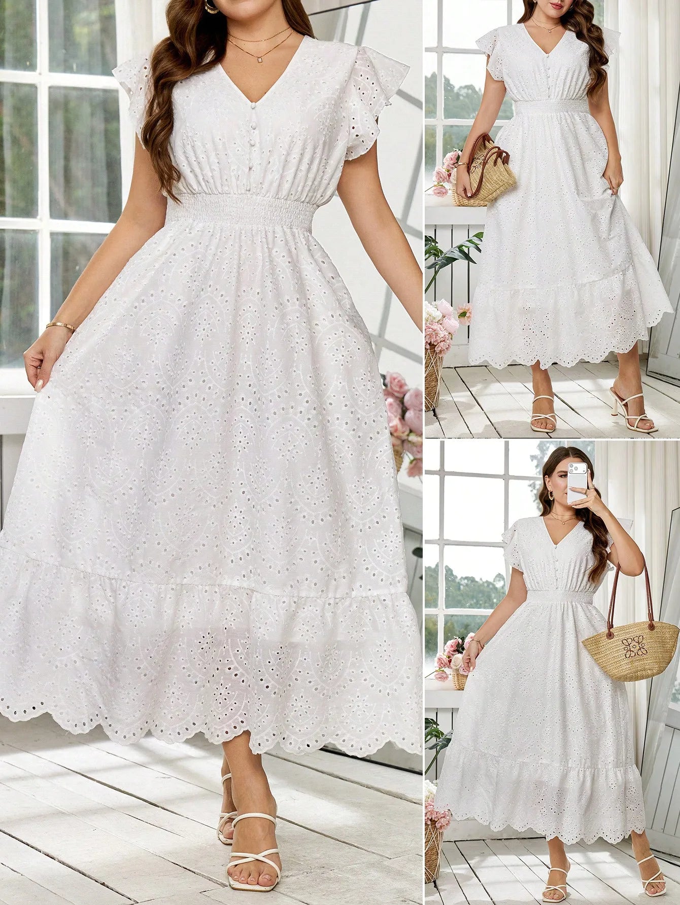 Plus Size  Floral Print Boho Sundress