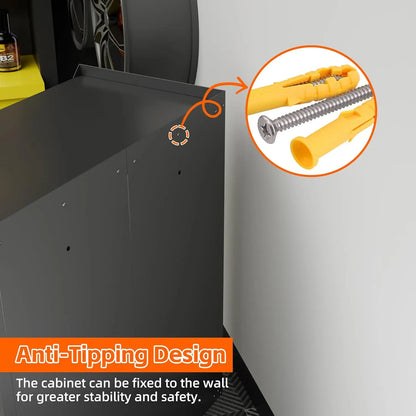Storage Cabinet with Wheels & Pegboard