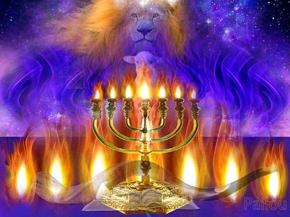 5D DIY Judaism Shofar Menorah Sparks Mosaic Embroidery Diamond Painting Art