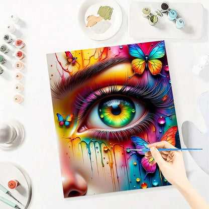Canvas Eye Portrait Acylic Paint By Numbers