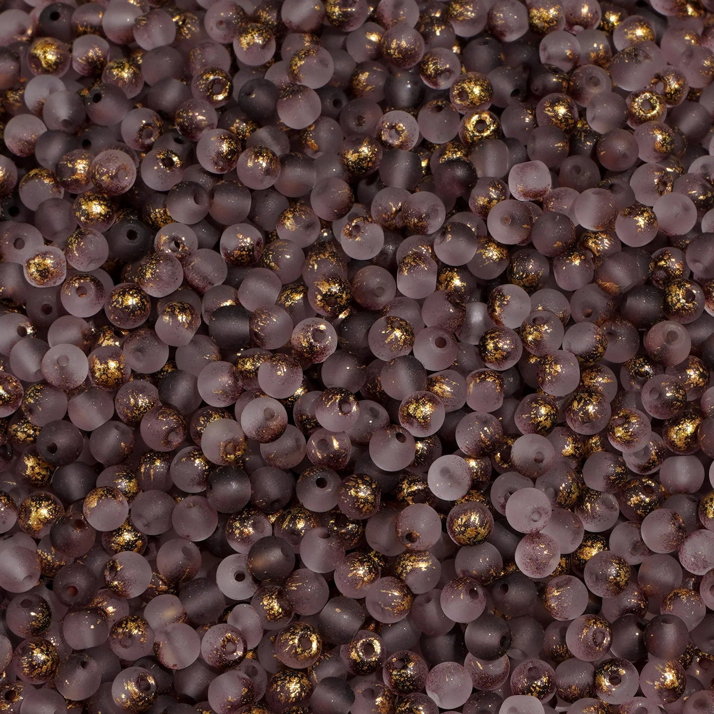 100Pcs 4mm High Quality Frosted Gold Splattered Glass Rice Beads Loose Beads