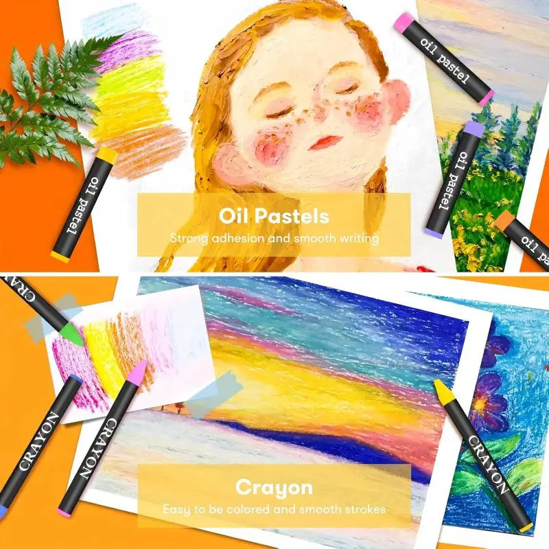 146 piece Luxury Art Kit, Professional Art Use, Including Crayons, Oil Pastels, Watercolor Paints,  Colored Pencils