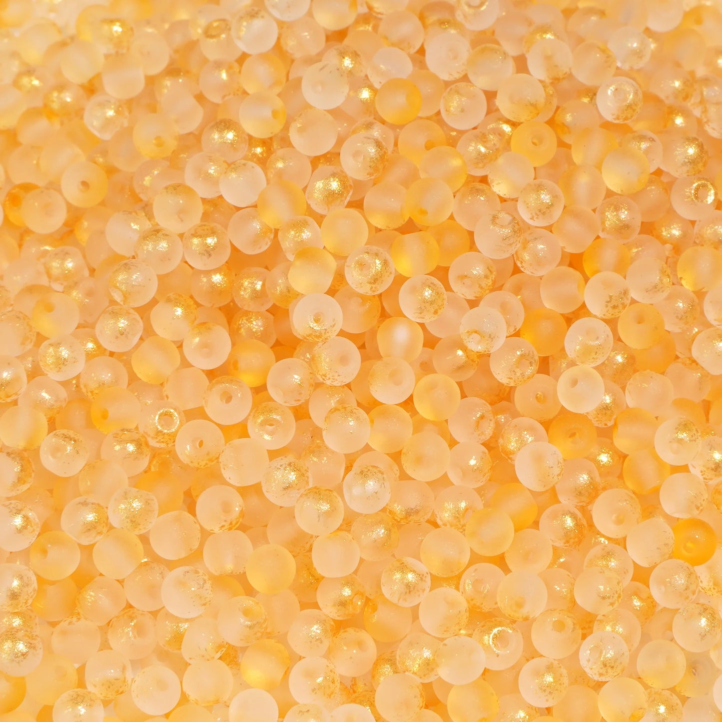 100Pcs 4mm High Quality Frosted Gold Splattered Glass Rice Beads Loose Beads