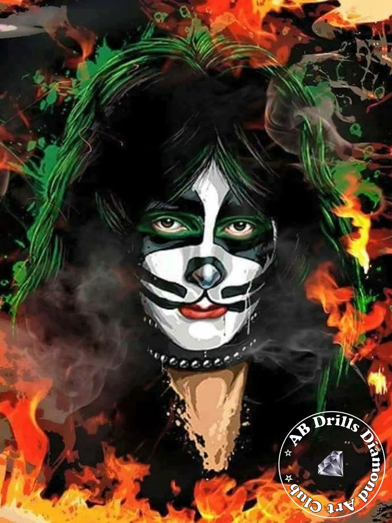 5D DIY AB Drills Diamond Painting Heavy Metal Rock Kiss Band Cross Stitch Kit