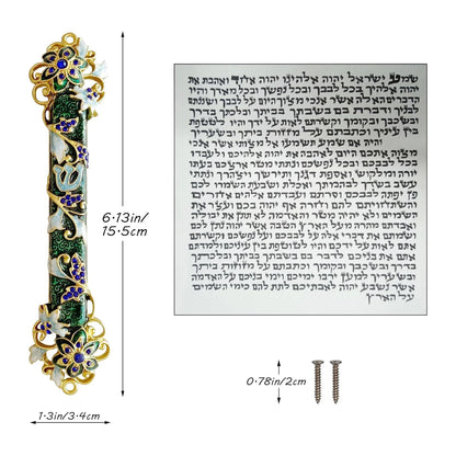Judaica Hand Painted  Door Mezuzah with Zinc Alloy  Screw