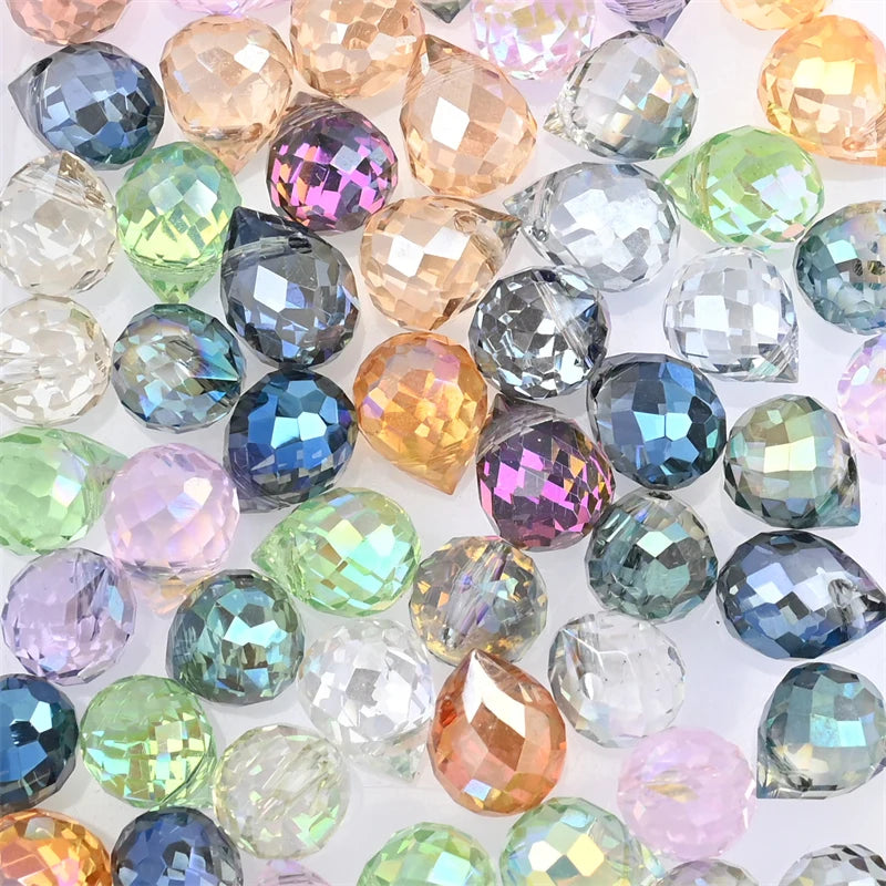 10*8mm Czech Crystal Waterdrop Beads Shiny Faceted Glass Strawberry Beads