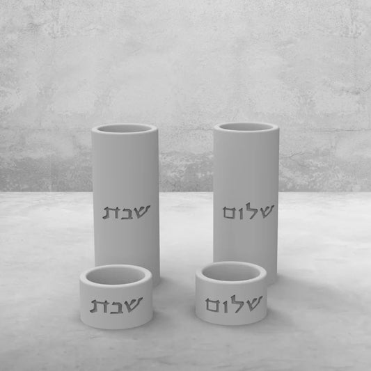 Judaica Silicone Mold For Shabbat Candle Holders Set