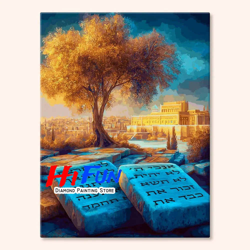 Old City Israel Diamond Art Painting DIY Full Cross Mosaic Embroidery Stitch Kit