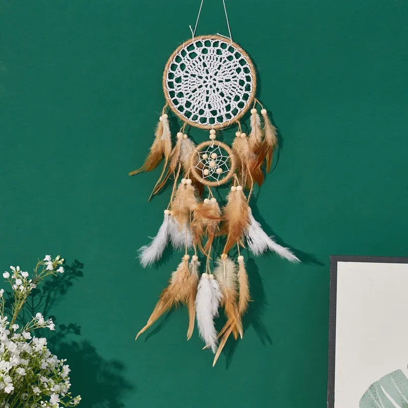 5-piece large Dream Catcher, Bohemian wall decoration Moon and Sun decoration