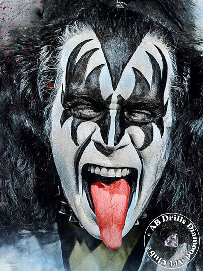 5D DIY AB Drills Diamond Painting Heavy Metal Rock Kiss Band Cross Stitch Kit