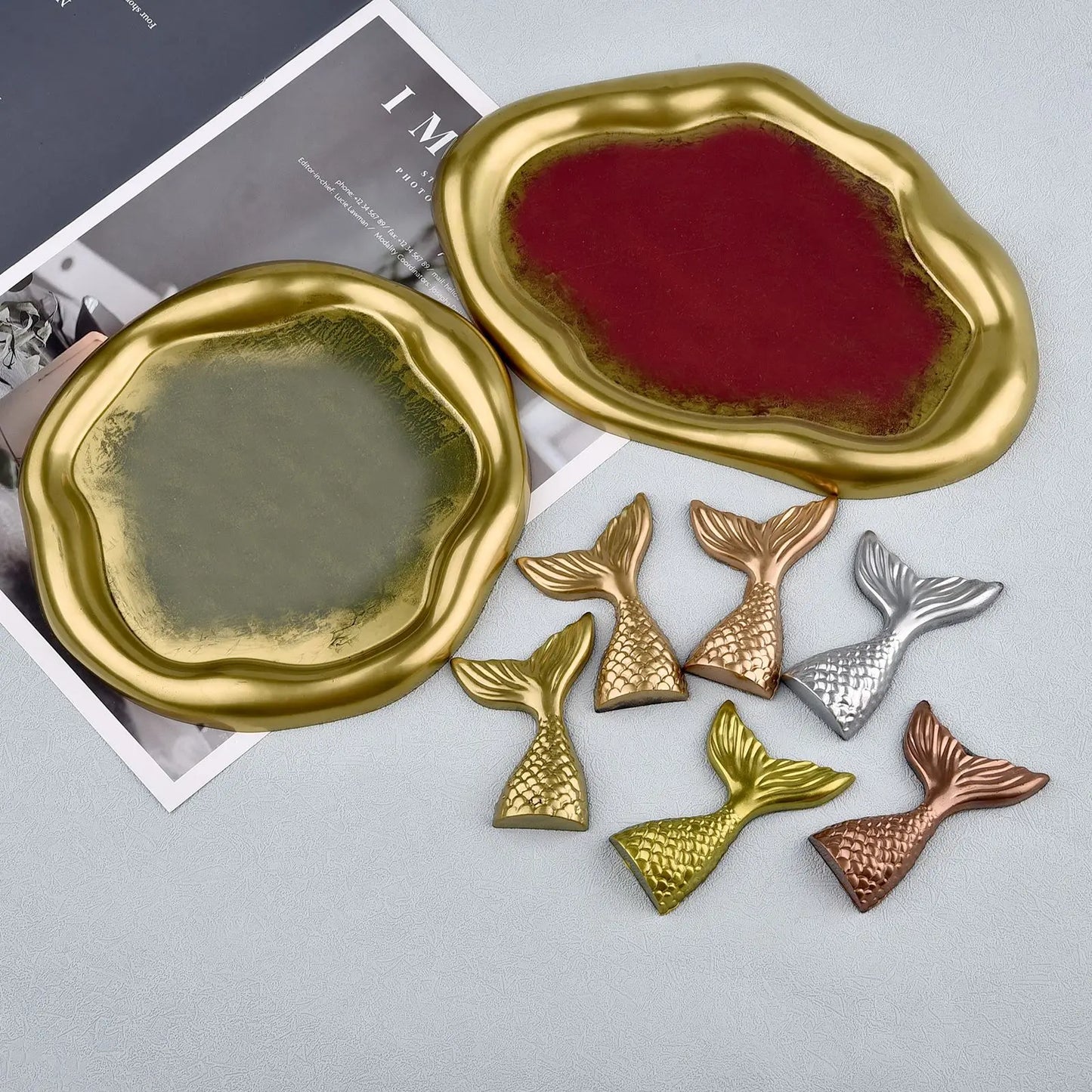 6 Color Metallic Gold Silver  Pigment Pearlescent Colorant Pearl Pigment Dye UV Resin Epoxy Color