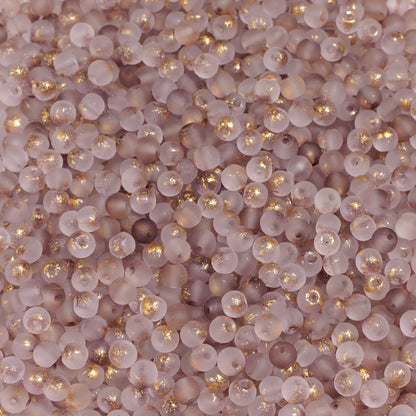 100Pcs 4mm High Quality Frosted Gold Splattered Glass Rice Beads Loose Beads