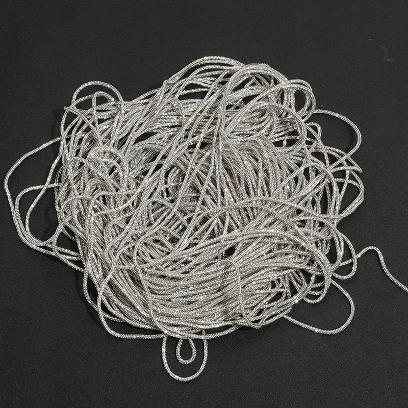 2 Yards Rhinestone Rope Glitter 4mm Crystal Tube Cord Trimming