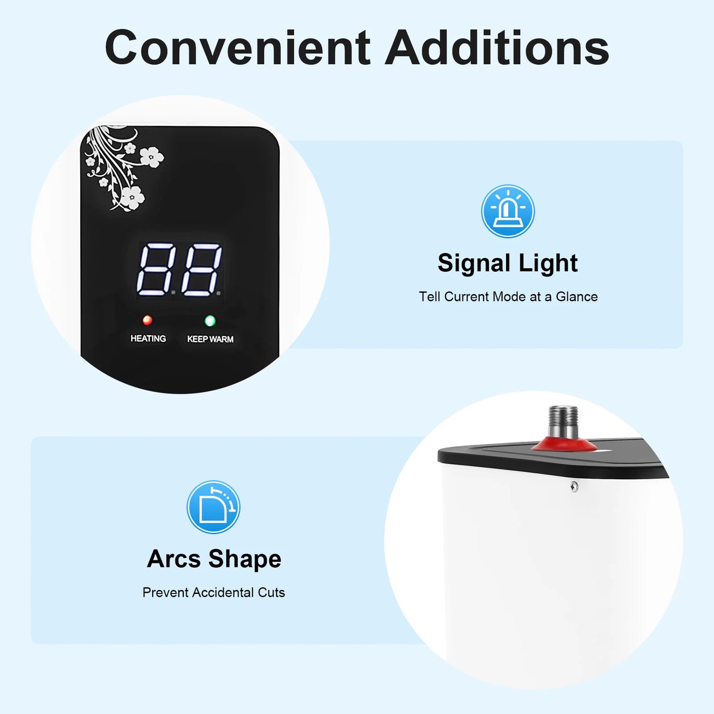 8L Instant Hot Water  with Top Outlet Faucet 1500W Small Under Sink Water Heater Tank