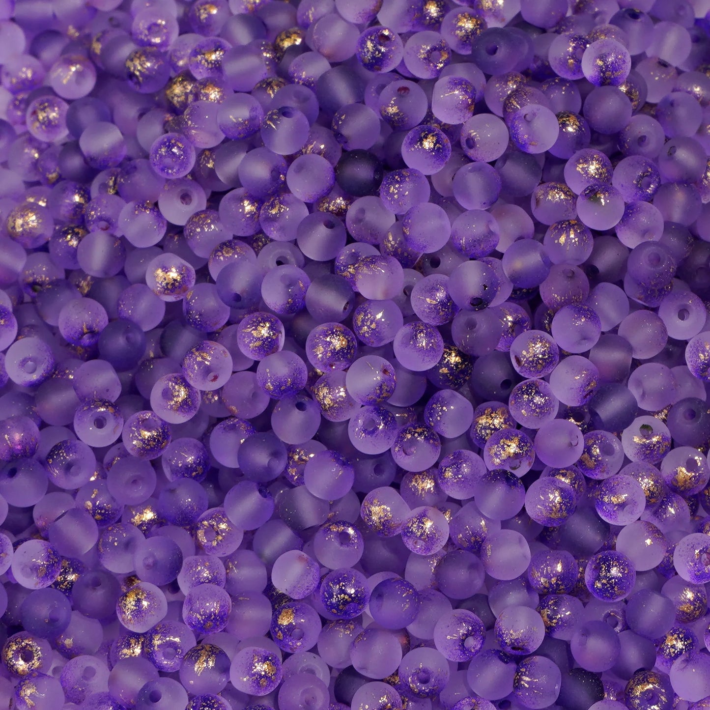 100Pcs 4mm High Quality Frosted Gold Splattered Glass Rice Beads Loose Beads