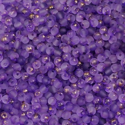 100Pcs 4mm High Quality Frosted Gold Splattered Glass Rice Beads Loose Beads