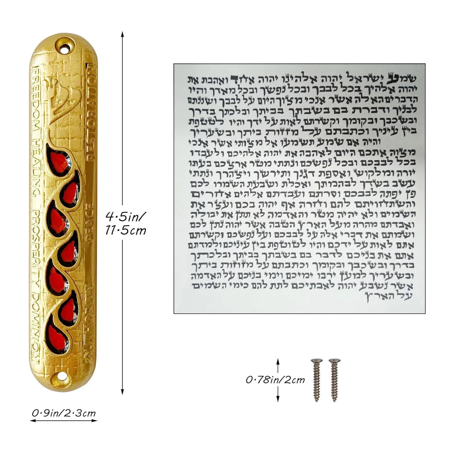 Judaica Hand Painted  Door Mezuzah with Zinc Alloy  Screw