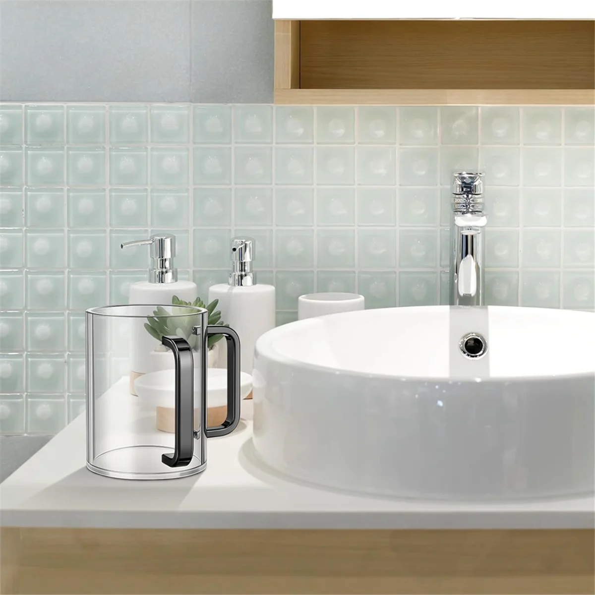 Acrylic Hand Washing Cup with Dual Handles