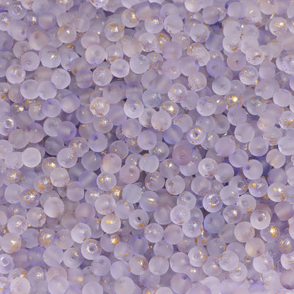 100Pcs 4mm High Quality Frosted Gold Splattered Glass Rice Beads Loose Beads