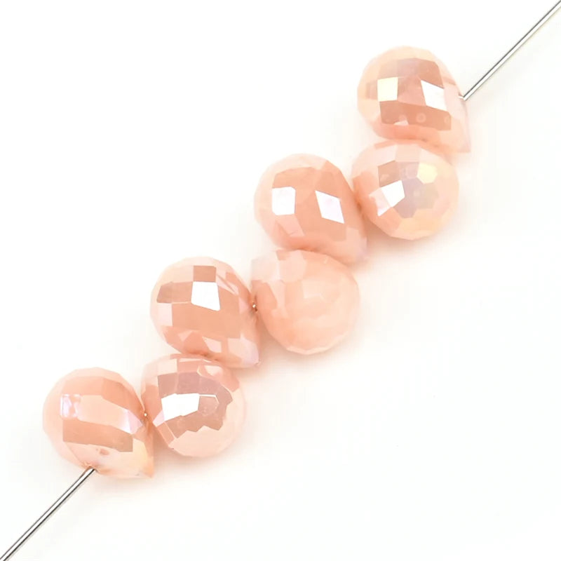 10*8mm Czech Crystal Waterdrop Beads Shiny Faceted Glass Strawberry Beads