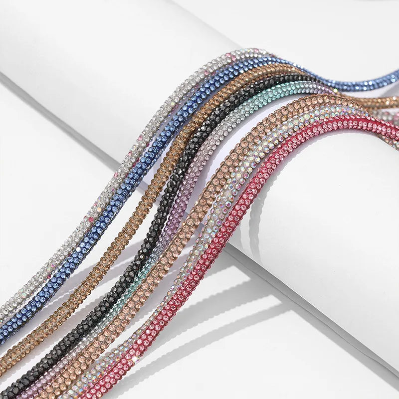 10yards 4mm Crystal Rhinestone Cord Trim Glass Diamond Rope