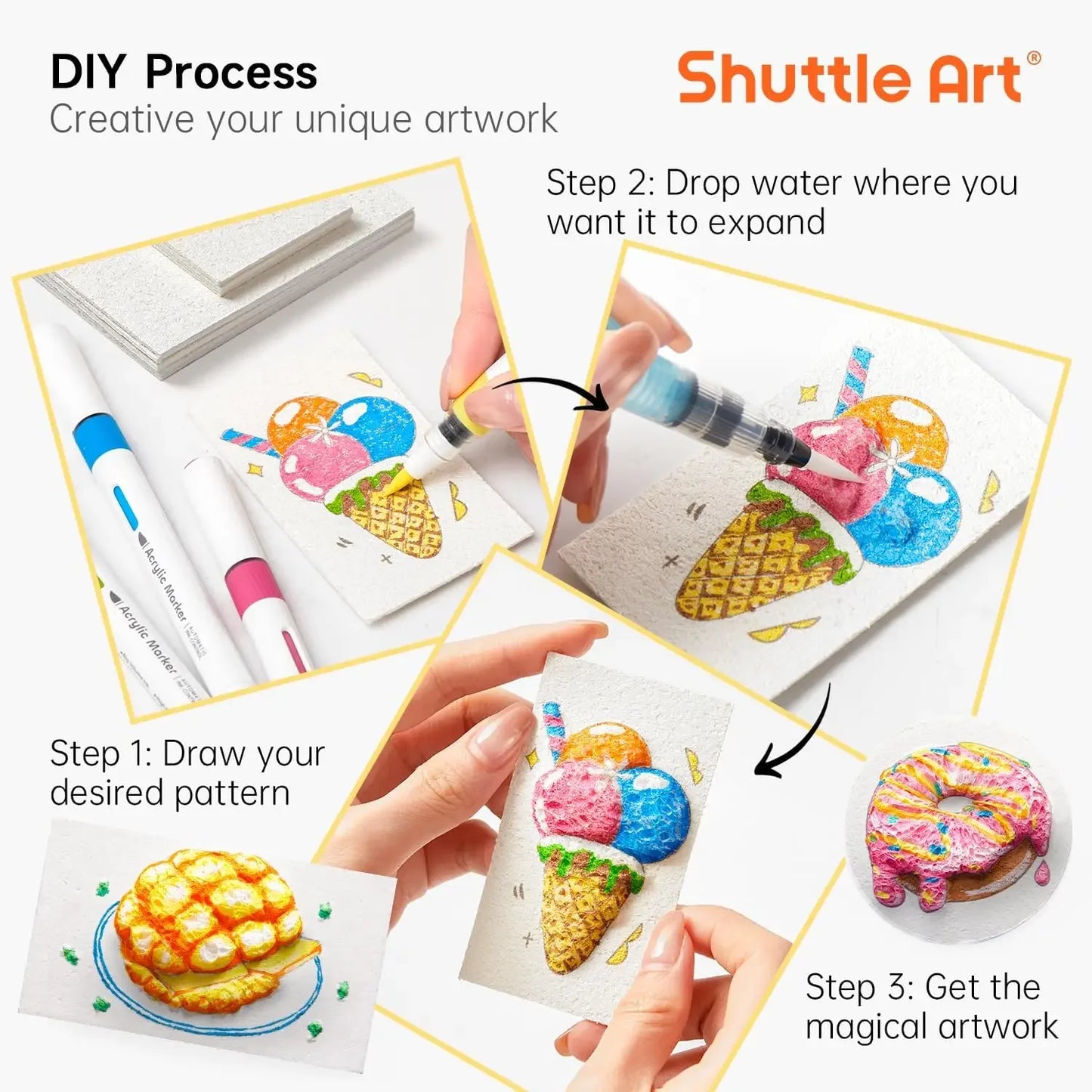 3D Puffy Foam Texture Painting Paper