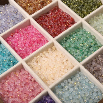 100Pcs 4mm High Quality Frosted Gold Splattered Glass Rice Beads Loose Beads