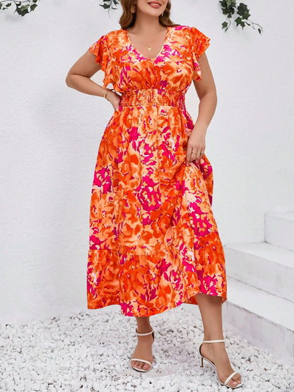Plus Size  Floral Print Boho Sundress