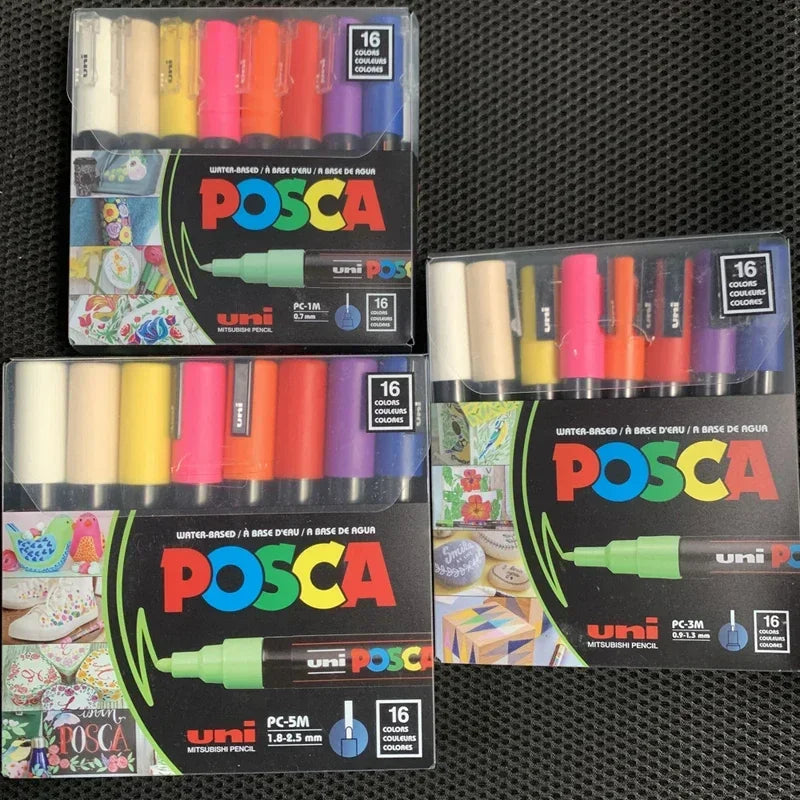 16 Colors Acrylic Paint Marker Pens 3M/5M