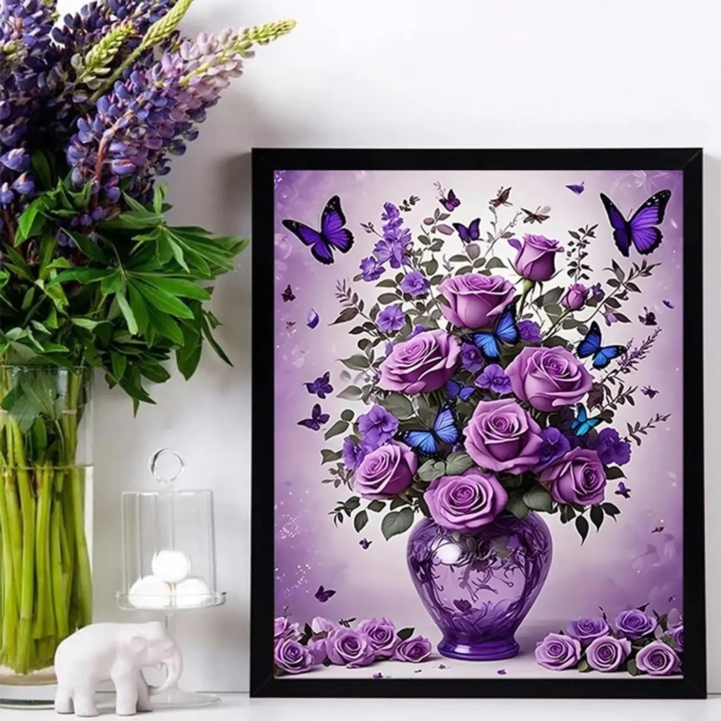 12x16 Inch 5D  Art Floral Butterfly Diamond Painting Kit