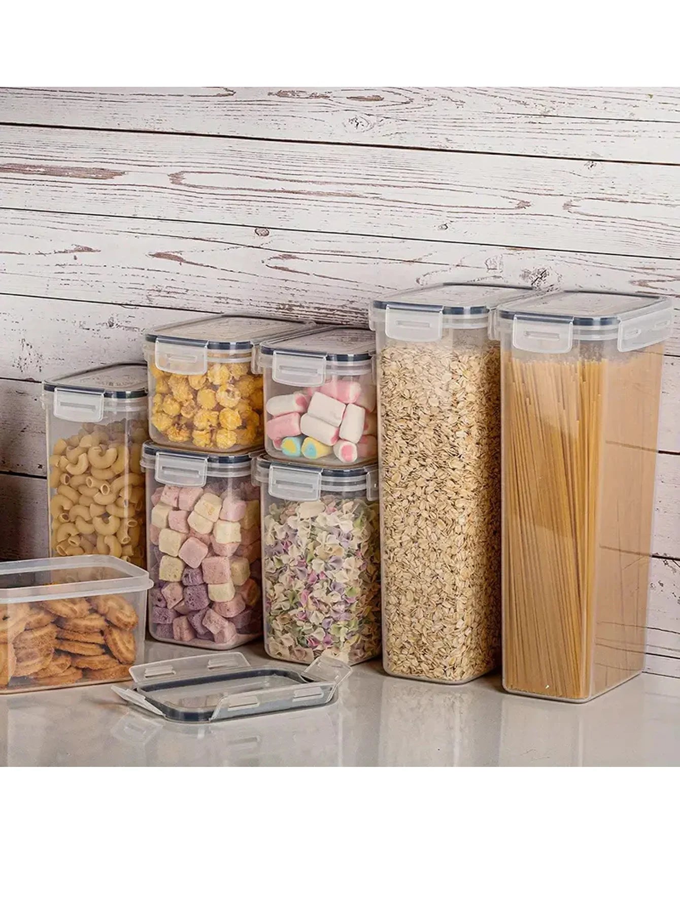 24pcs moisture-proof airtight food storage containers, dishwasher safe with labels