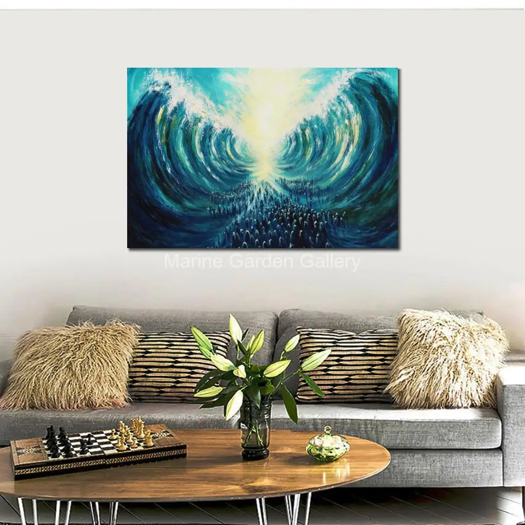 Abstract  Handmade Jerusalem Canvas Judaica  Artwork Oil Paintings