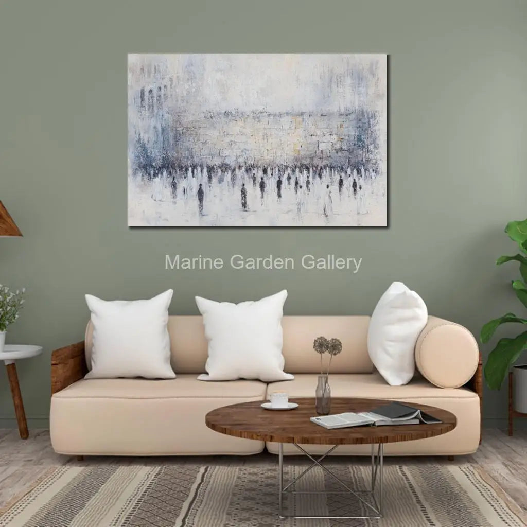 Abstract  Handmade Jerusalem Canvas Judaica  Artwork Oil Paintings