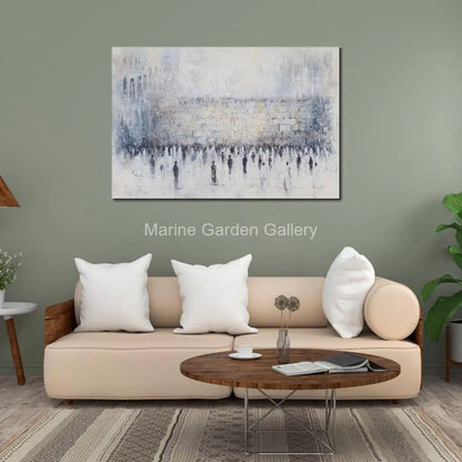 Abstract  Handmade Jerusalem Canvas Judaica  Artwork Oil Paintings