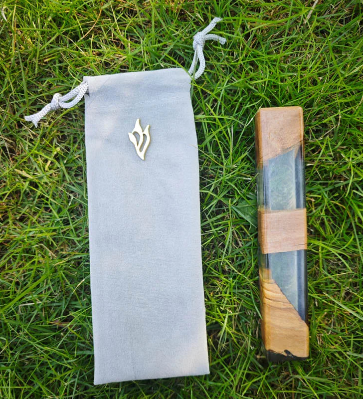 4inch Scroll Handcrafted Resin Olive Wood Mezuzah