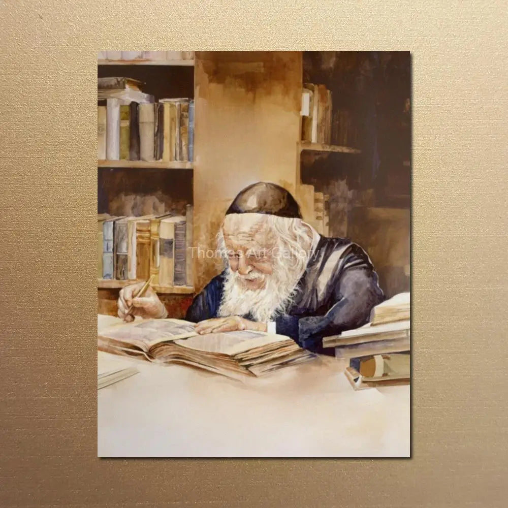 Traditional Judaica Rabbi Portrait  HD Canvas Print