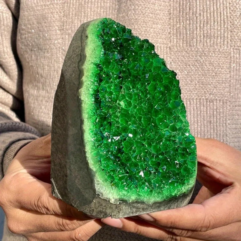 200-300g Green Geode Quartz crystals