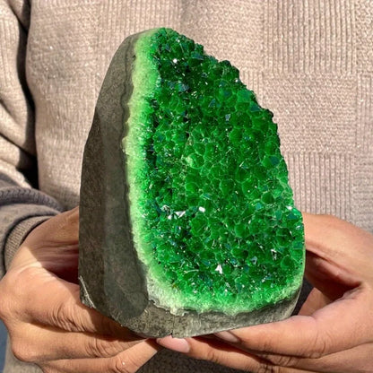 200-300g Green Geode Quartz crystals