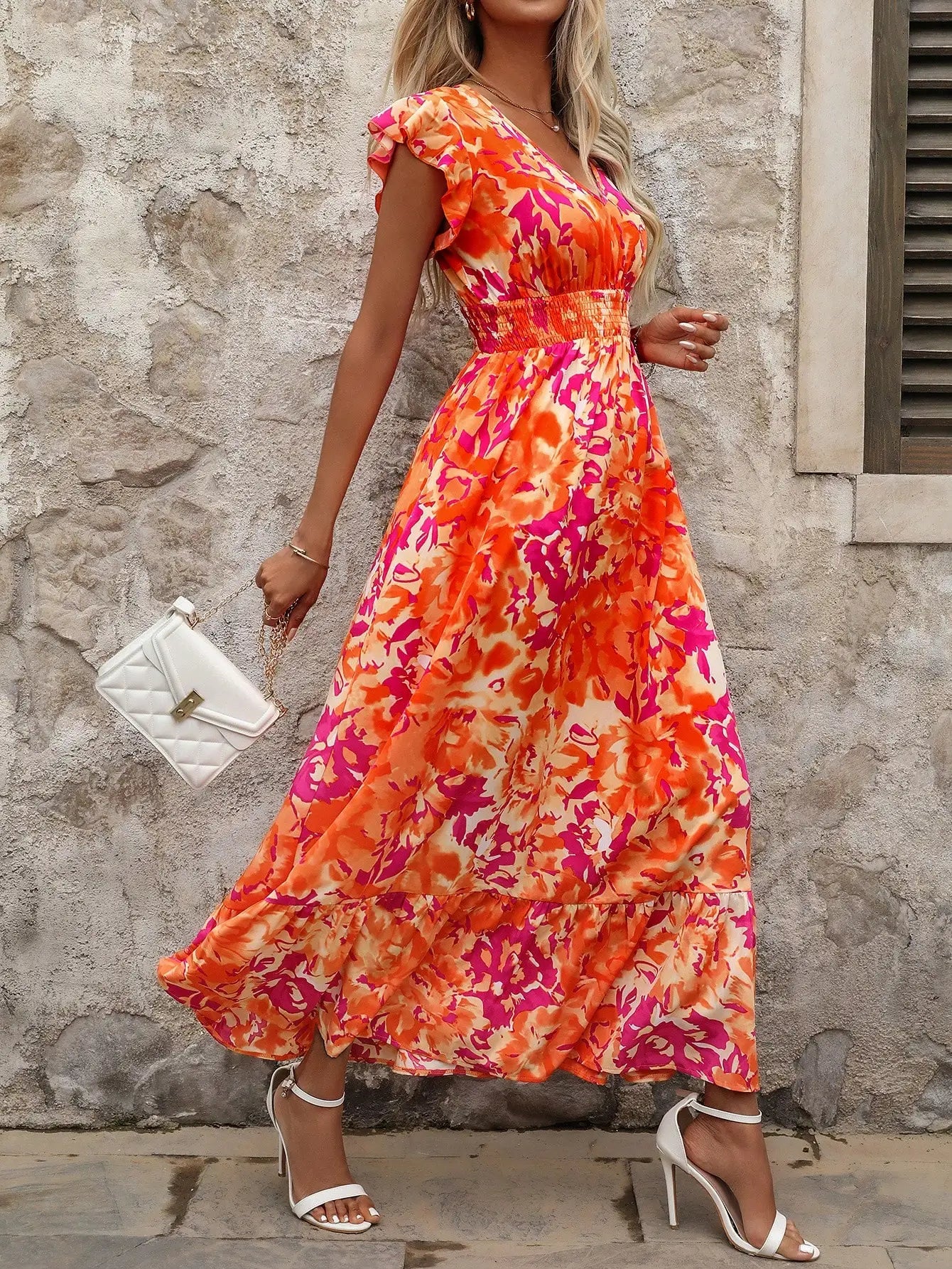 Plus Size  Floral Print Boho Sundress