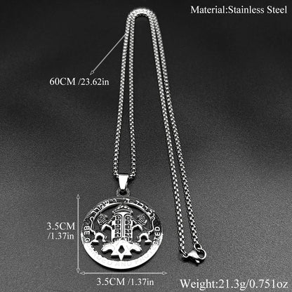 Judaica Star of David under Hebrew Ark of the Covenant with Lions of Judah on a Stainless Steel Pendant Necklace