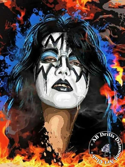 5D DIY AB Drills Diamond Painting Heavy Metal Rock Kiss Band Cross Stitch Kit