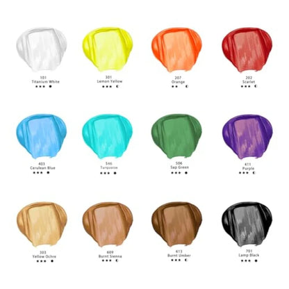 Large Bulk Acrylic Paint Set 500ml/17oz Bottles, Craft Paint for Canvas, Rocks, Wood, Fabric, Ceramic, Non-Toxic