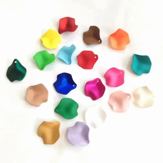 50pcs Acrylic Multicolor Flower Petal Beads