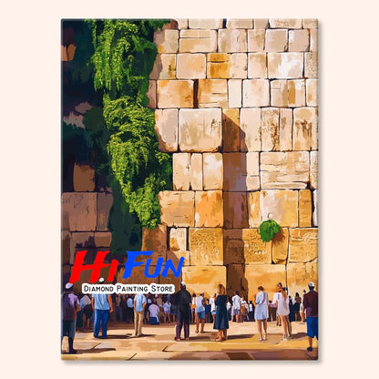 Old City Israel Diamond Art Painting DIY Full Cross Mosaic Embroidery Stitch Kit
