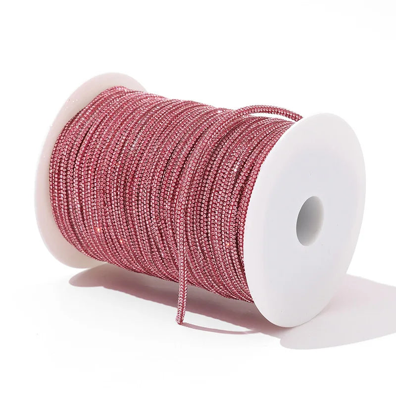 10yards 4mm Crystal Rhinestone Cord Trim Glass Diamond Rope