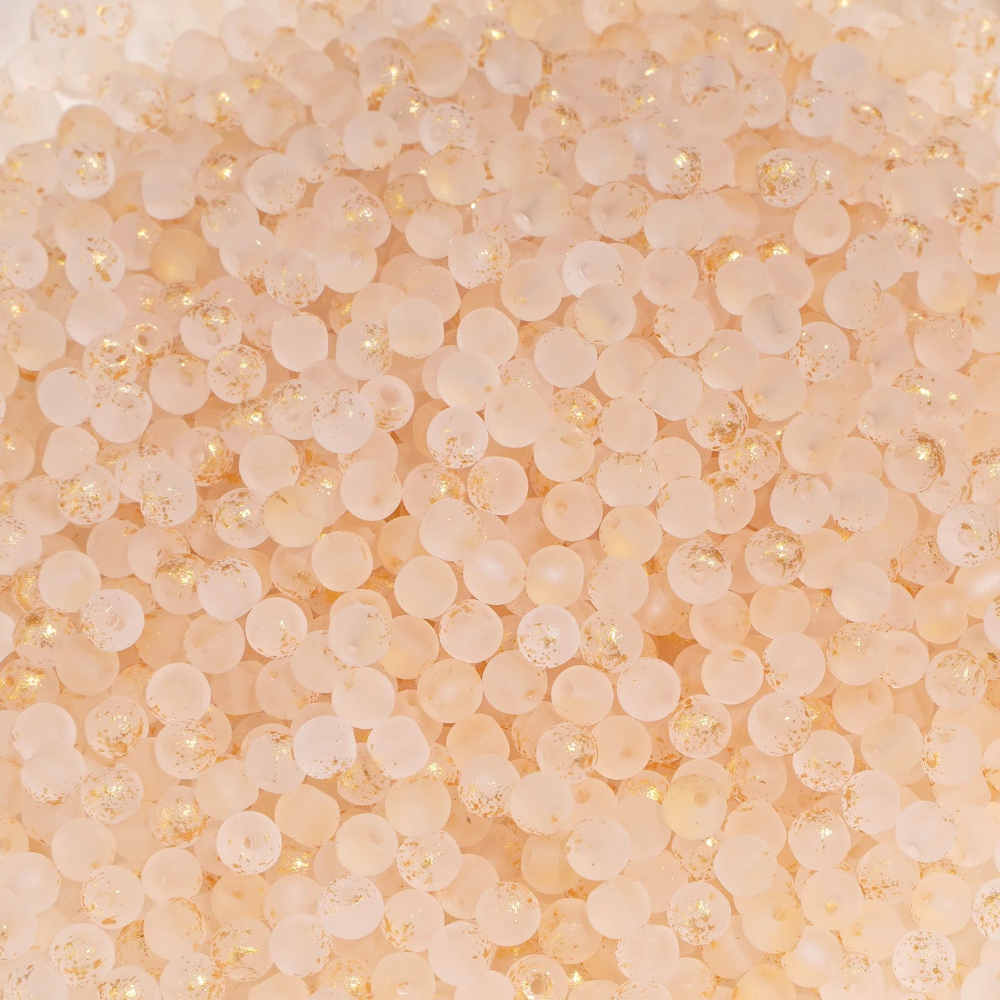 100Pcs 4mm High Quality Frosted Gold Splattered Glass Rice Beads Loose Beads