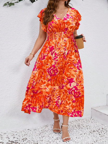 Plus Size  Floral Print Boho Sundress