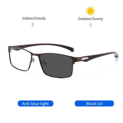 Anti Blue Light Men Reading Glasses Titanium Alloy Metal Frame  +1.50 1.75 2.0 2.25 2.50 2.75
